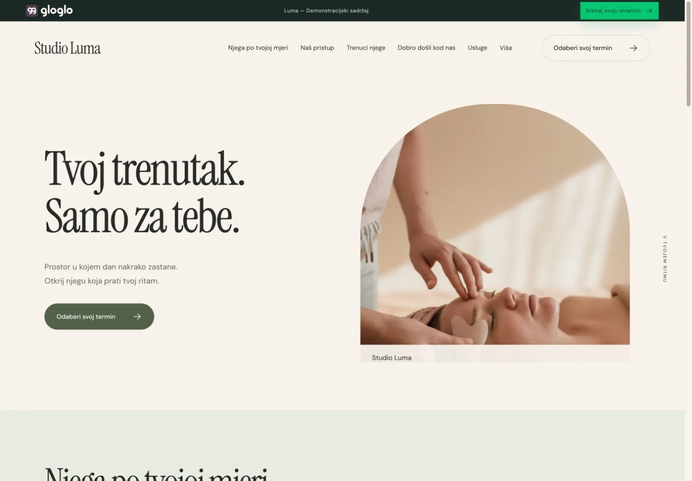 Pregled predloška Luma za kozmetički saloni