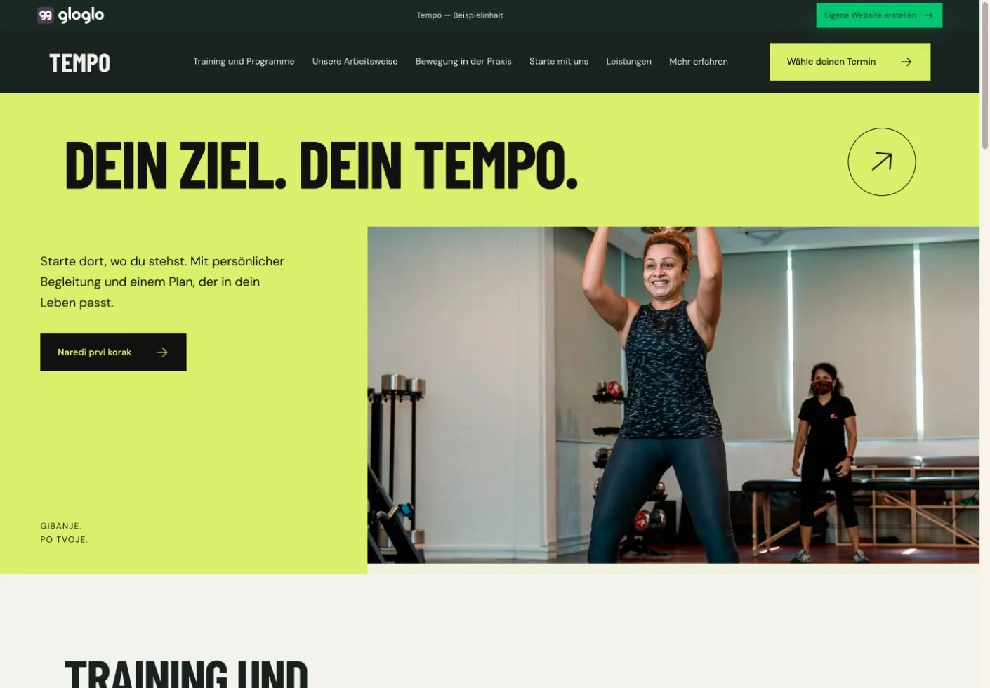 Vorschau der Vorlage Tempo für Personal Trainer