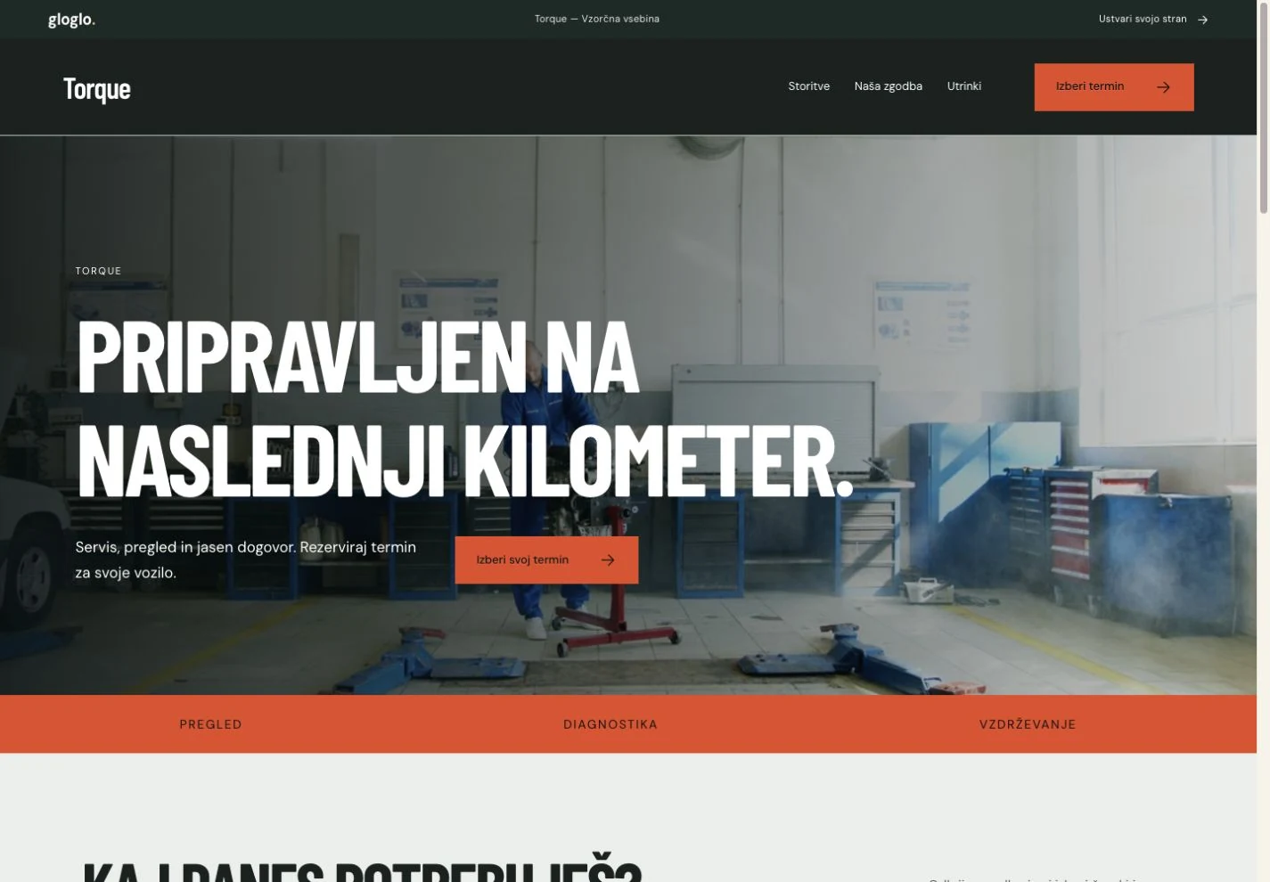 Predogled predloge Torque za avtoservisi